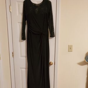 Black Lace Top Evening Gown